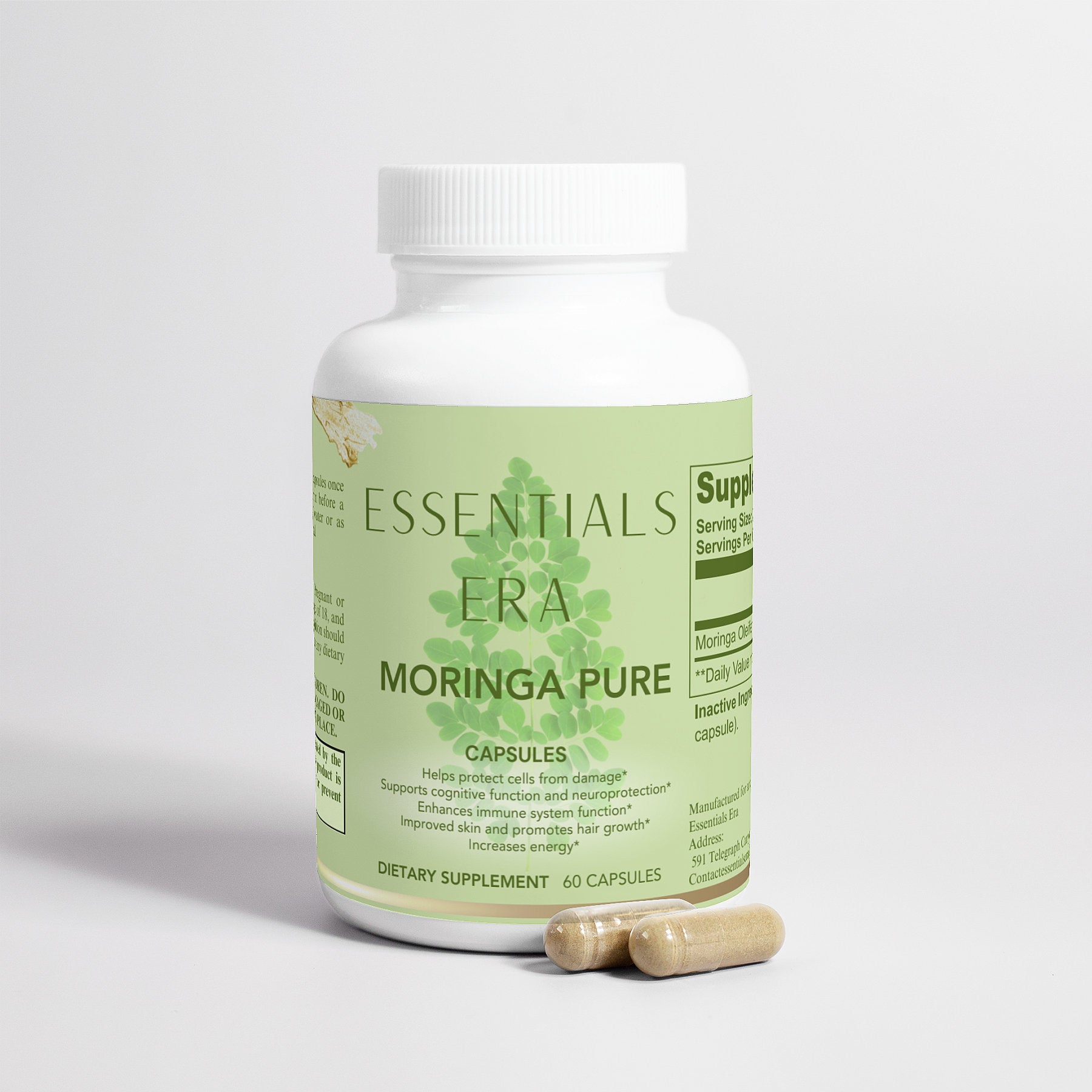 Moringa Pure Capsules Nutrient-Rich Superfood - Dietary Supplement