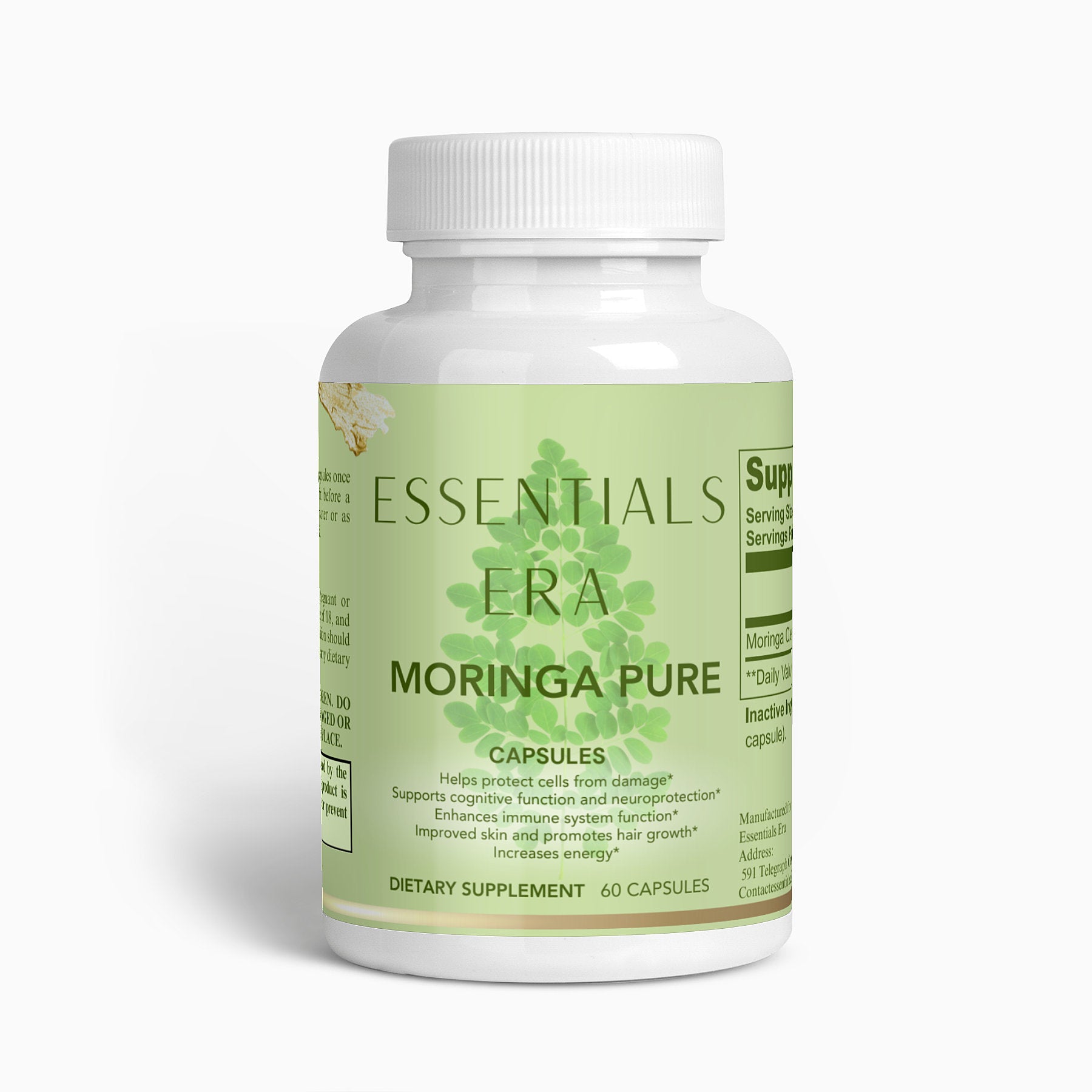 Moringa Pure Capsules Nutrient-Rich Superfood - Dietary Supplement