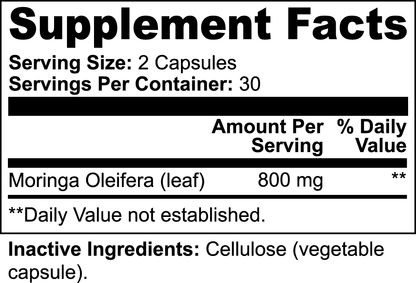 Moringa Pure Capsules Nutrient-Rich Superfood - Dietary Supplement